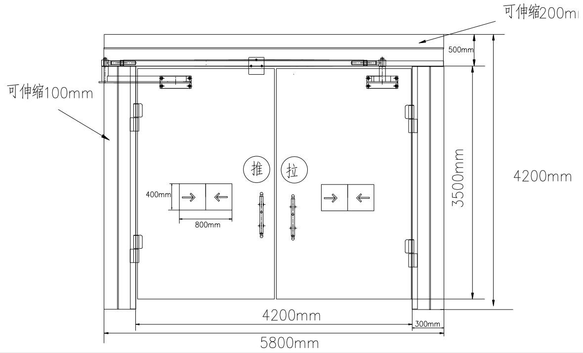 礦用可伸縮承壓風門,抗地壓緩沖風門